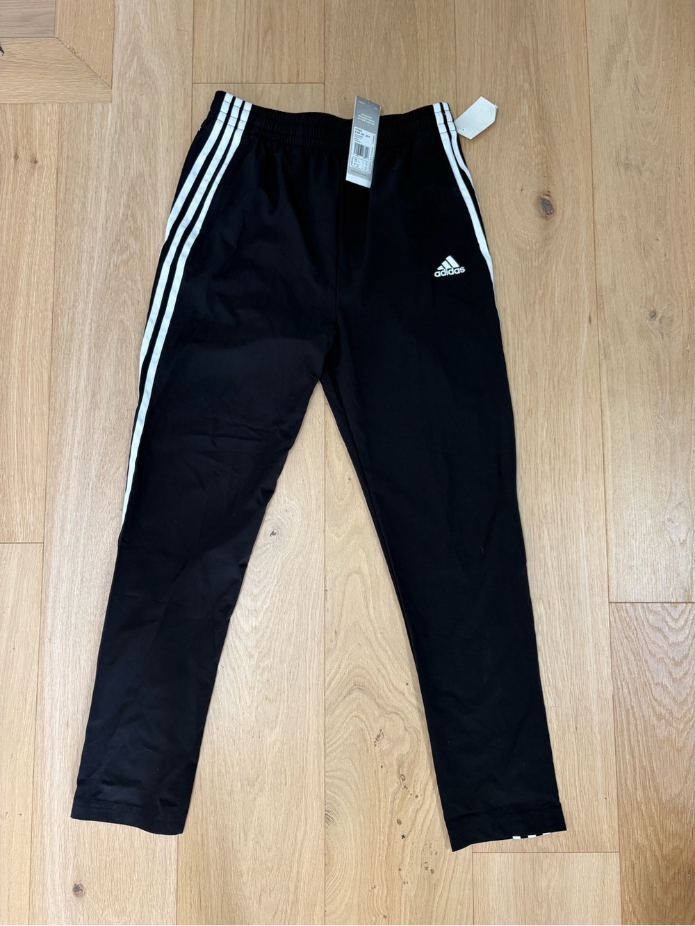 adidas Black Joggers with White Three-Stripes